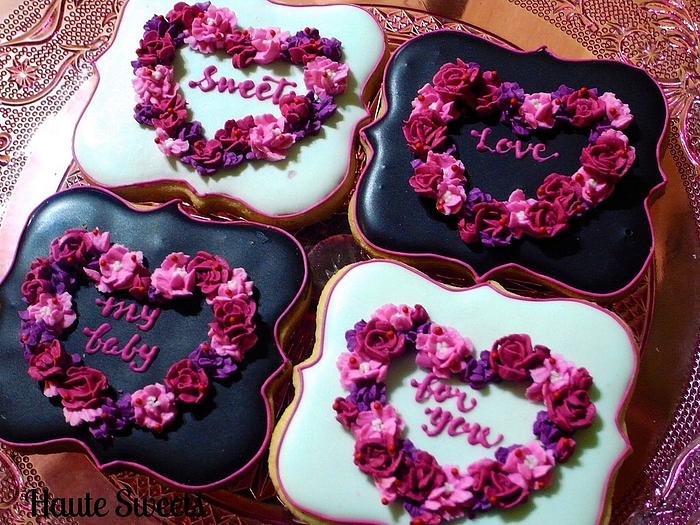 Valentine Heart Wreath Cookies