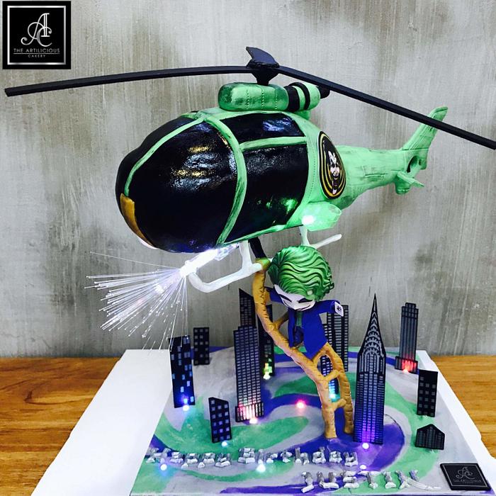 Joker Helicopter Defying Cake