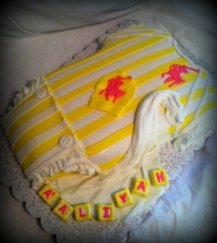 Ralph Lauren Baby Shower Onsie Cake