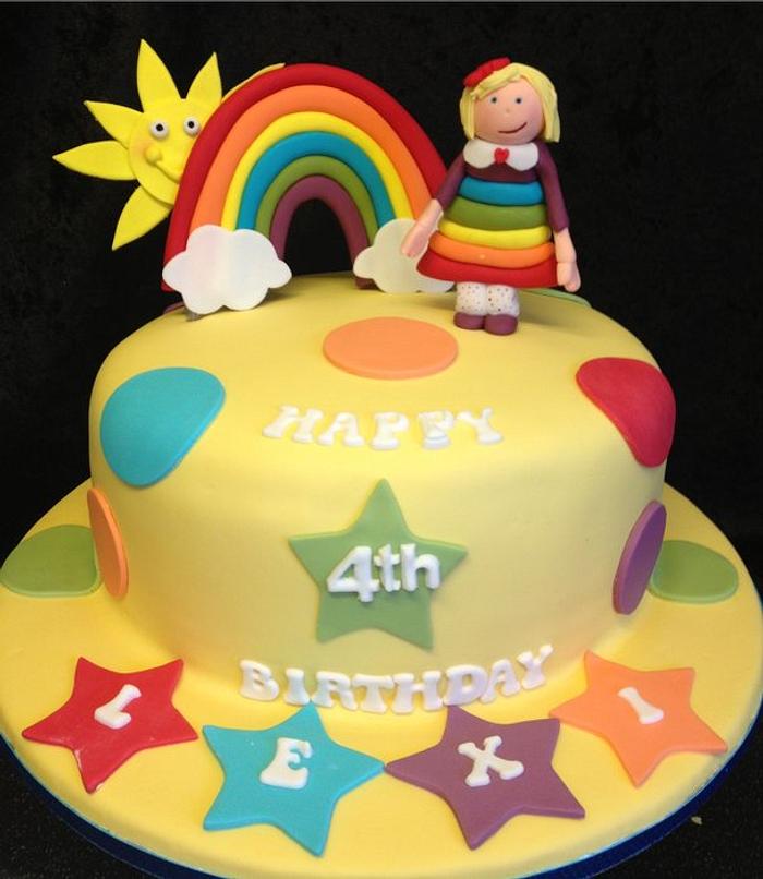 Fun colourful rainbow cake 