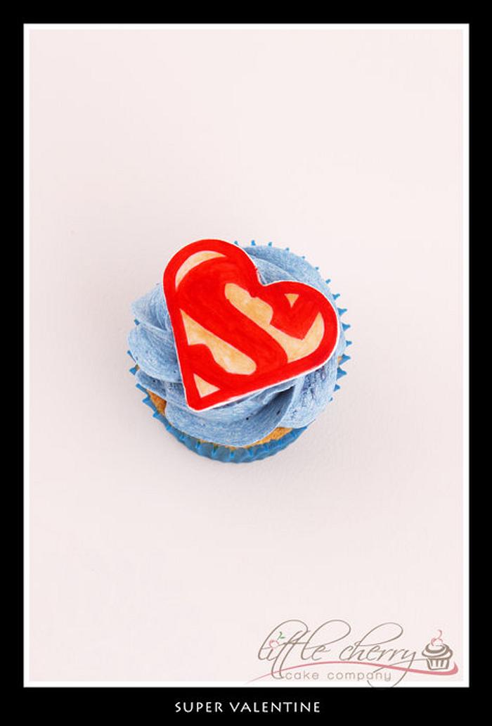 Superman Valentines Cupcakes