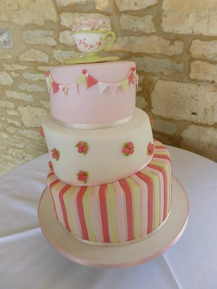 Whimsical Teacup Wedding Cake 