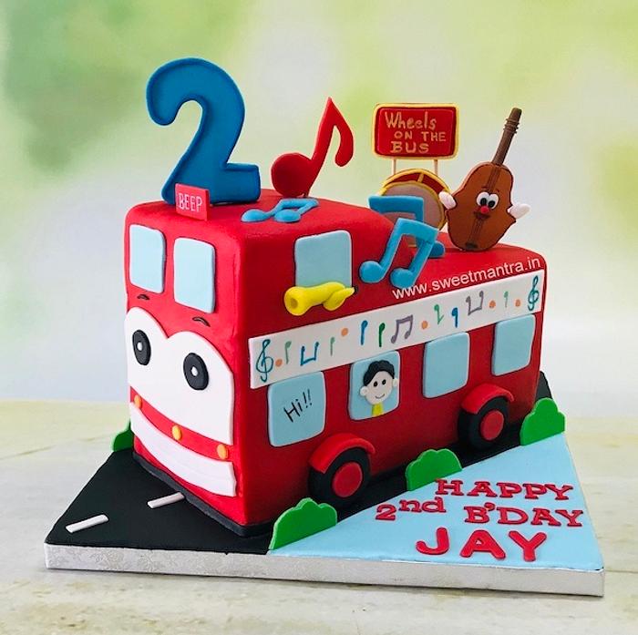 Bus shape cake for kids
