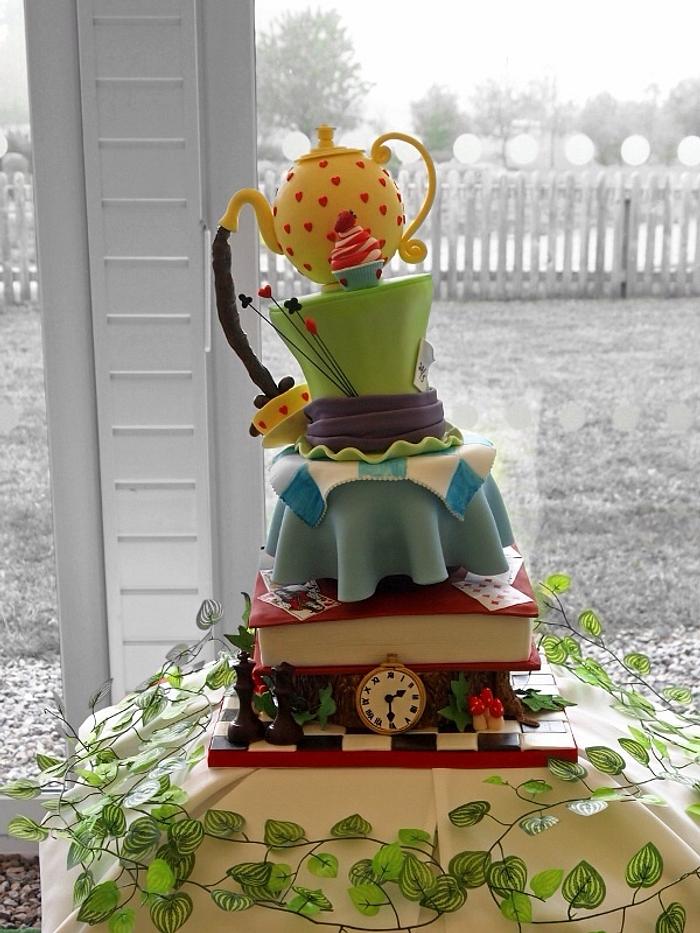 Mad hatters tea party wedding cake - Decorated Cake by - CakesDecor