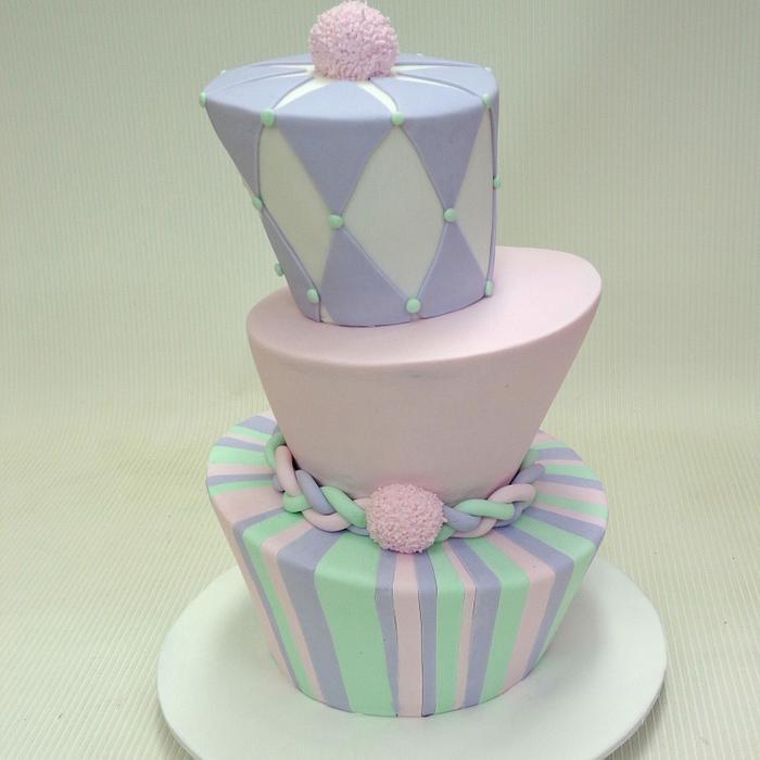 Mad Hatter cake in pastels