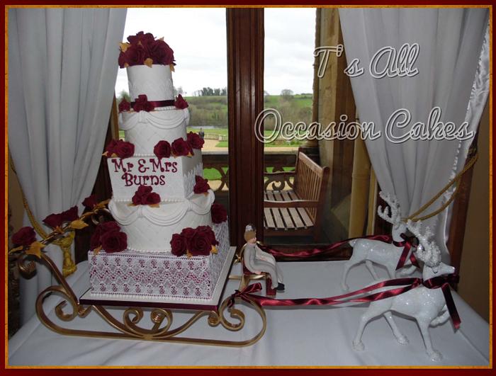Christmas wedding cake