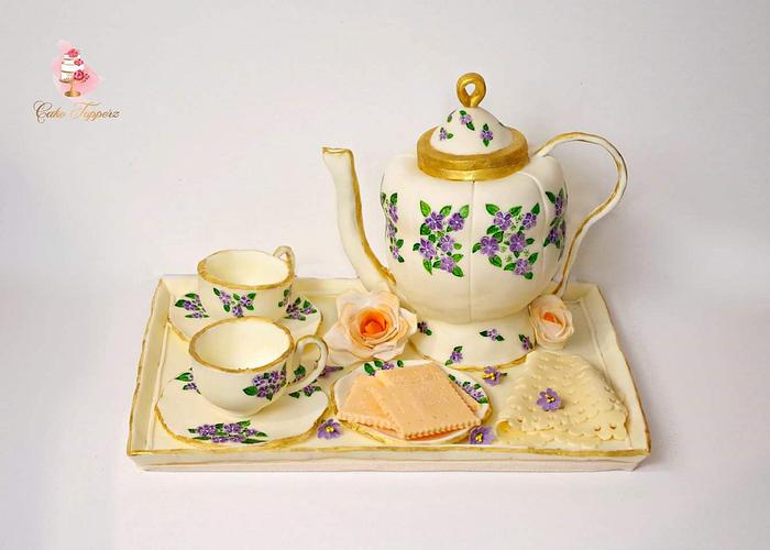 Tea pot set- (cake this again collaboration)