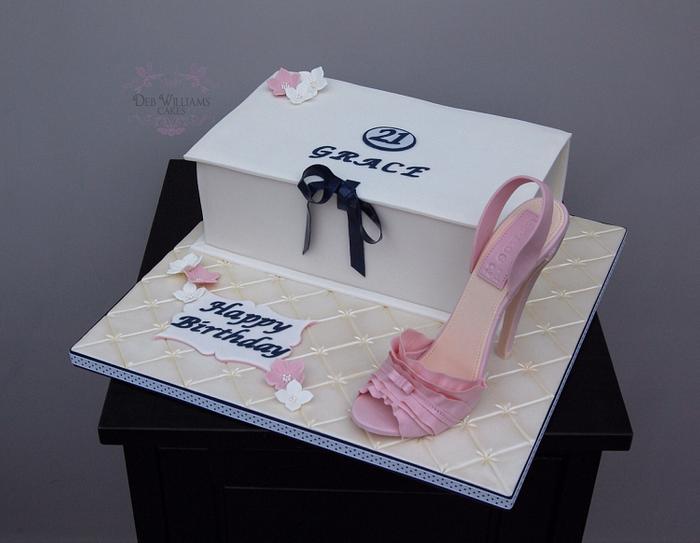 Lanvin style shoe box cake