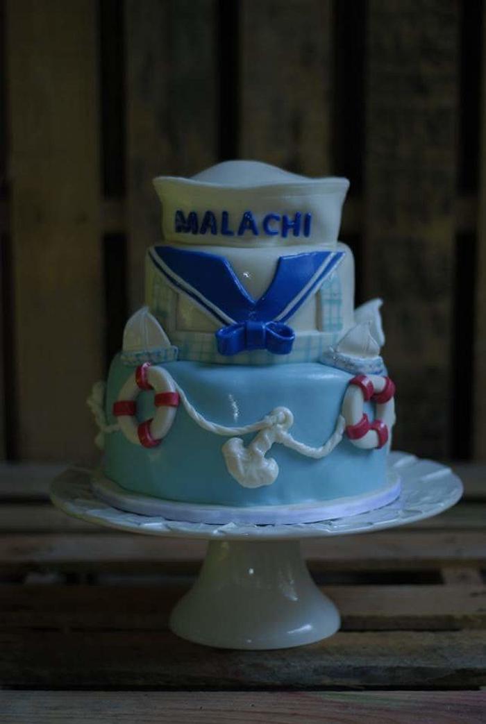 Nautical baby shower cake