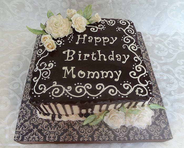 Chocolate Ganache Drizzle Birthday Cake