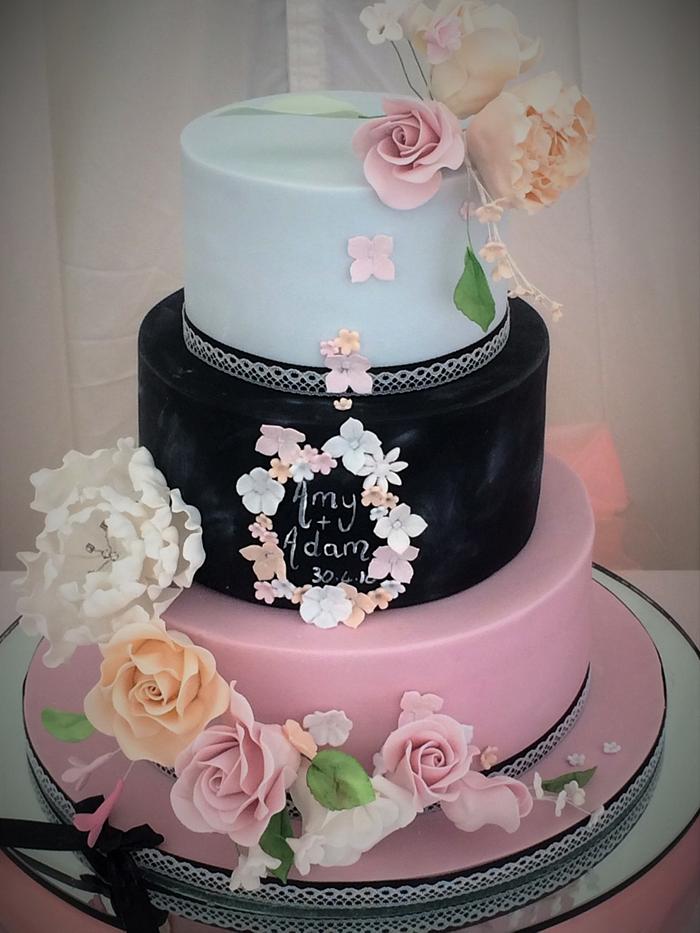 pastal wedding cake