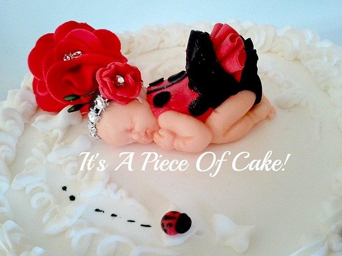 Baby Shower Ladybug Cake Buttercream