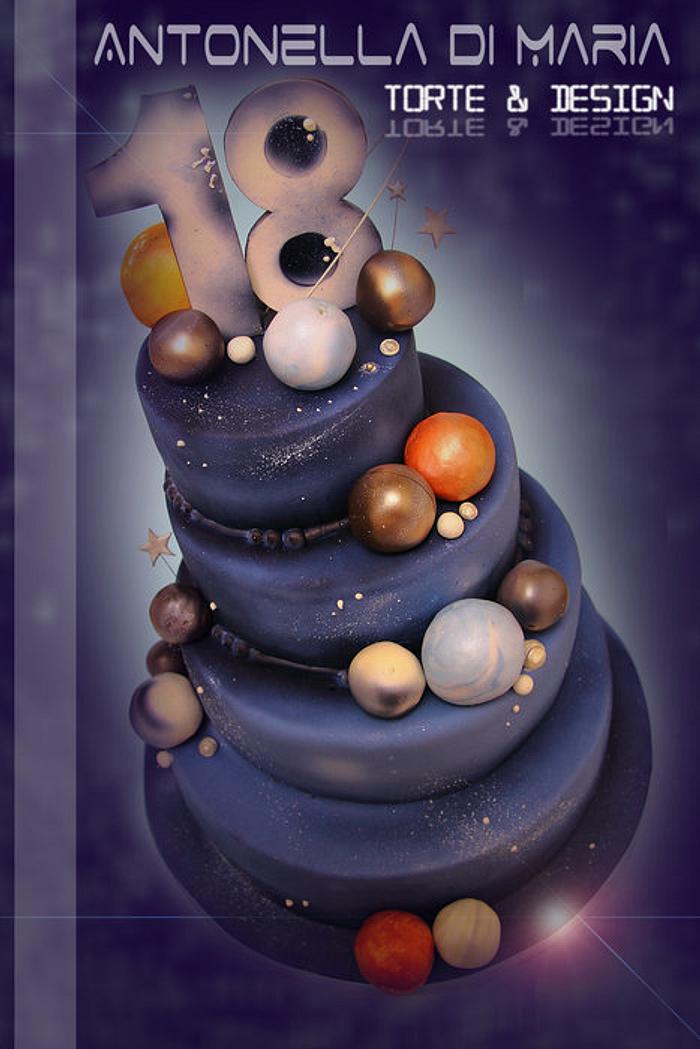 Space balls cake