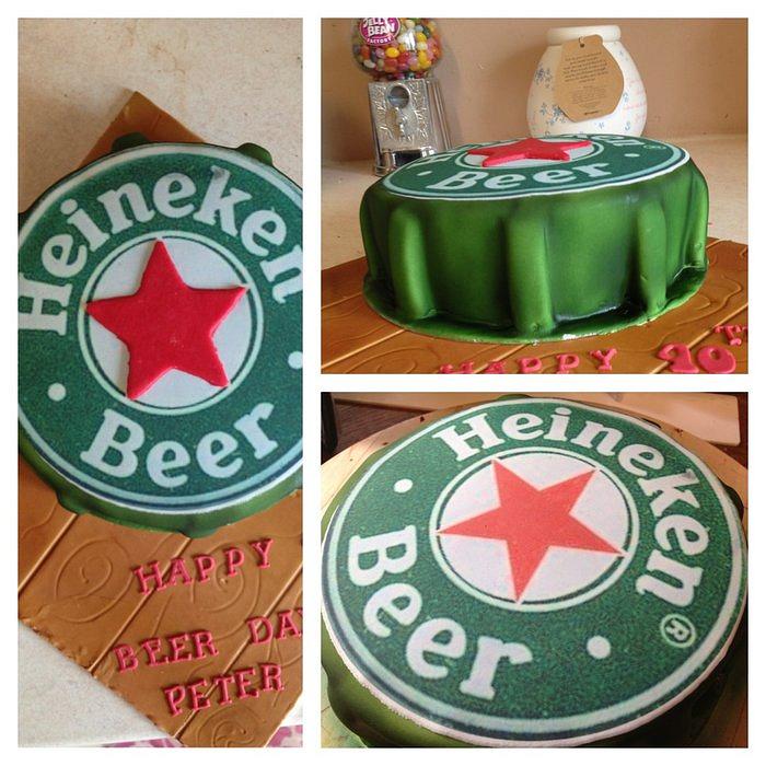 Heineken bottle top cake
