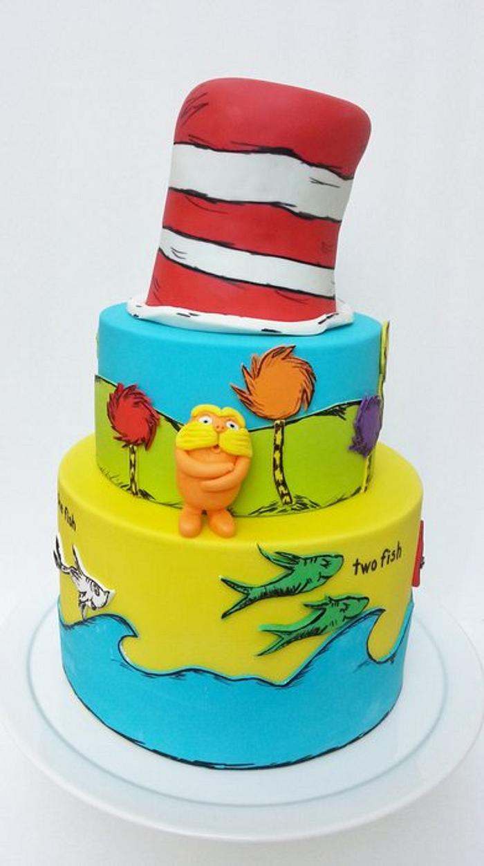 CAT IN THE HAT AND LORAX CAKE