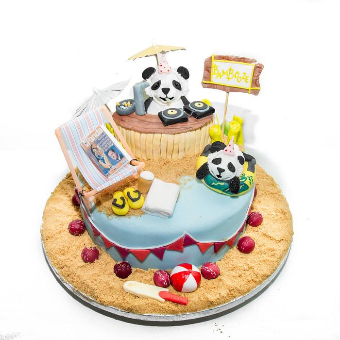 Panda Beach Party Cake 
