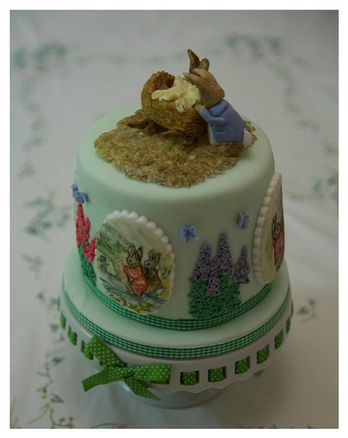 Beatrix Potter - Benjamin Bunny  Baby Shower Cake