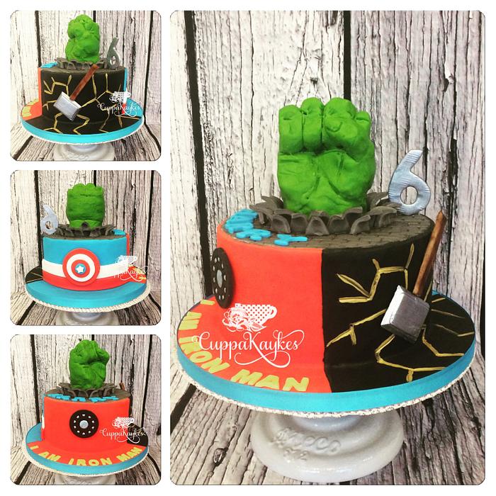 3-way Split Avengers Cake