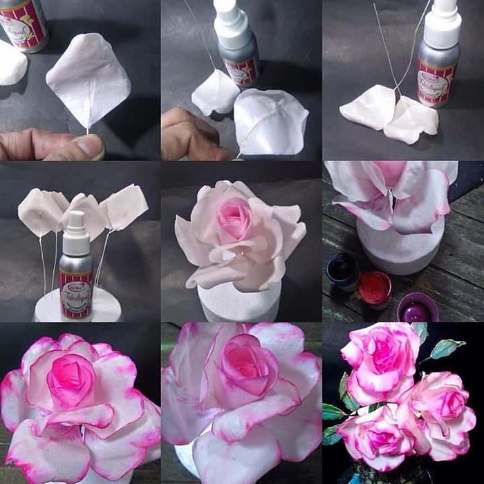 Wafer paper roses 