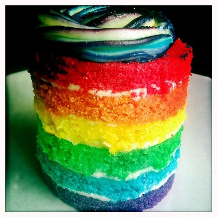 Rainbow mini cakes