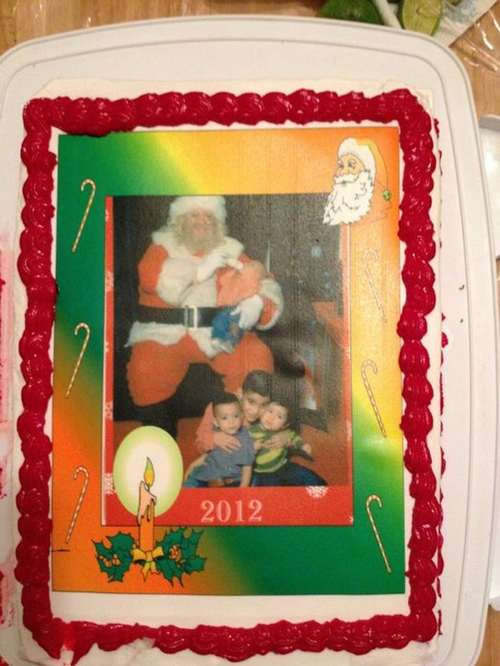 Christmas cake with edible image