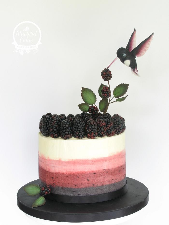 Blackberry bird cake