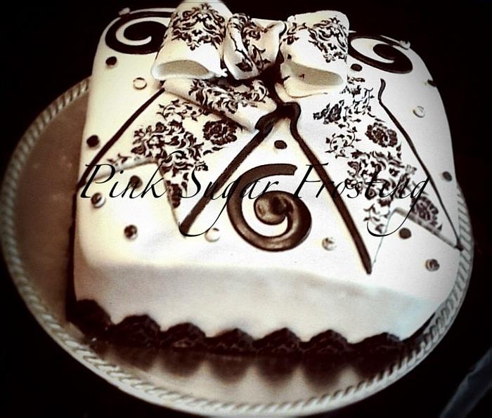 Black And White Birthday Cake 