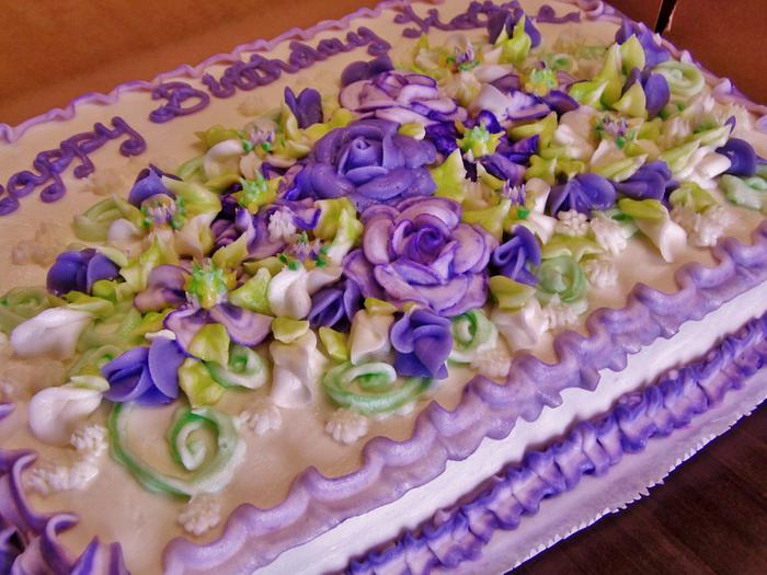 Purple majesty buttercream flowers