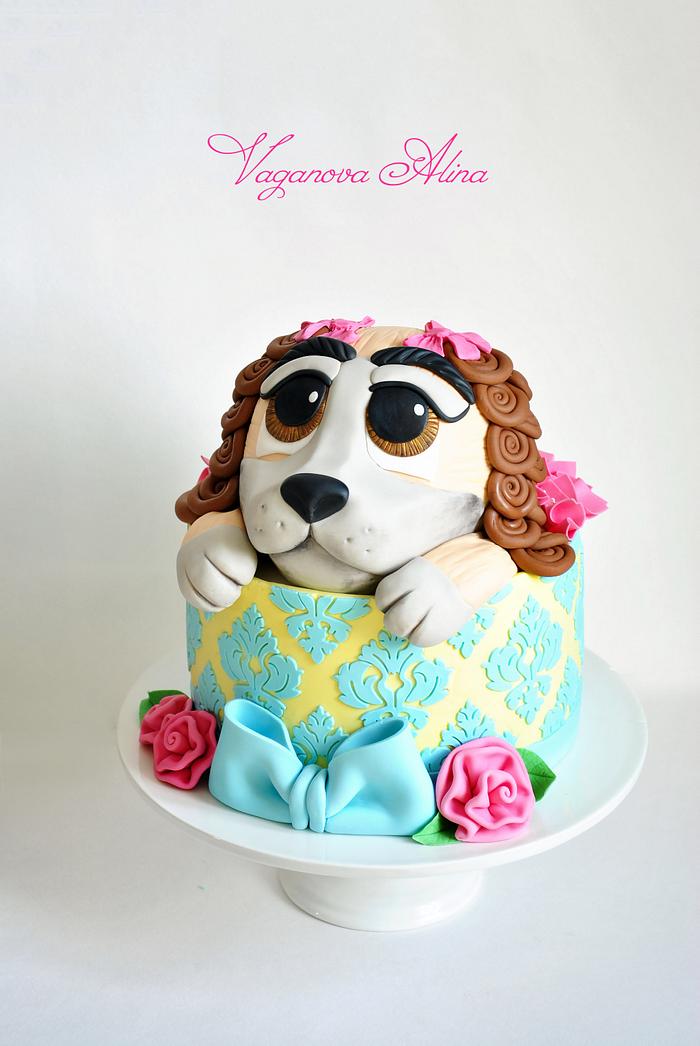 dog in a box cake