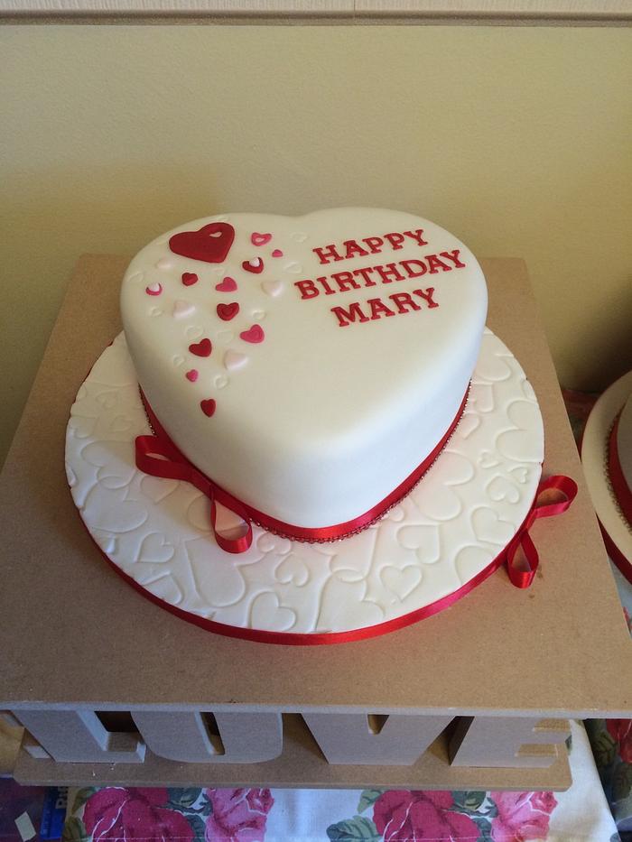 Heart shaped cake 50th birthday
