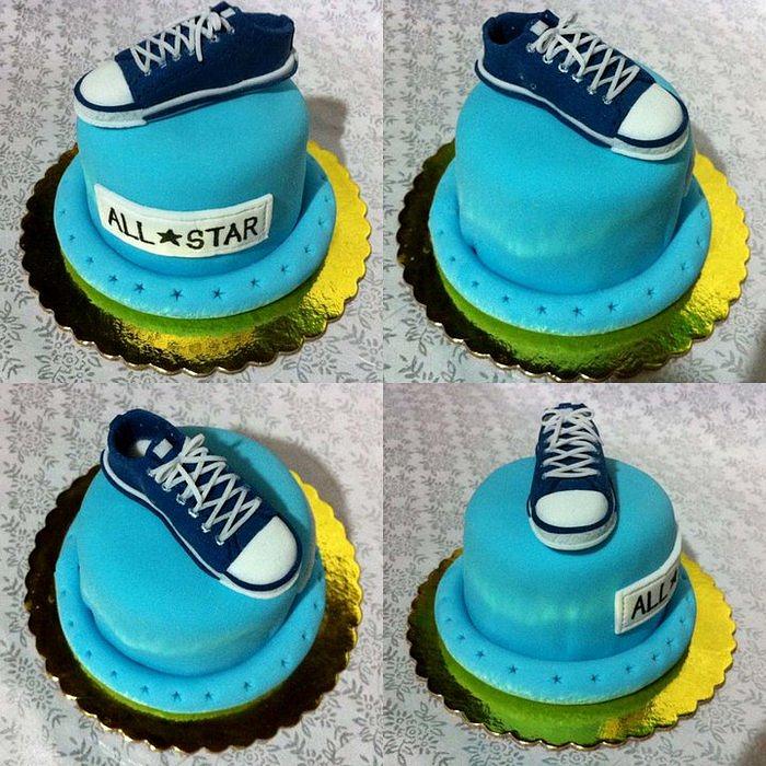 Mini Cake w/ Customized Converse Shoe Topper