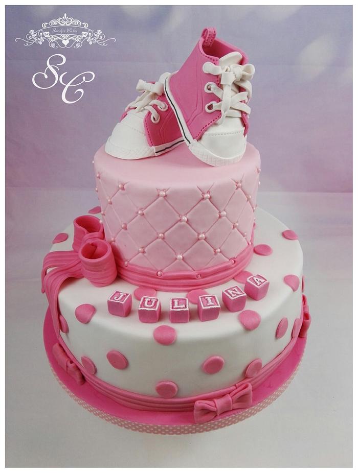 pink Christening Cake