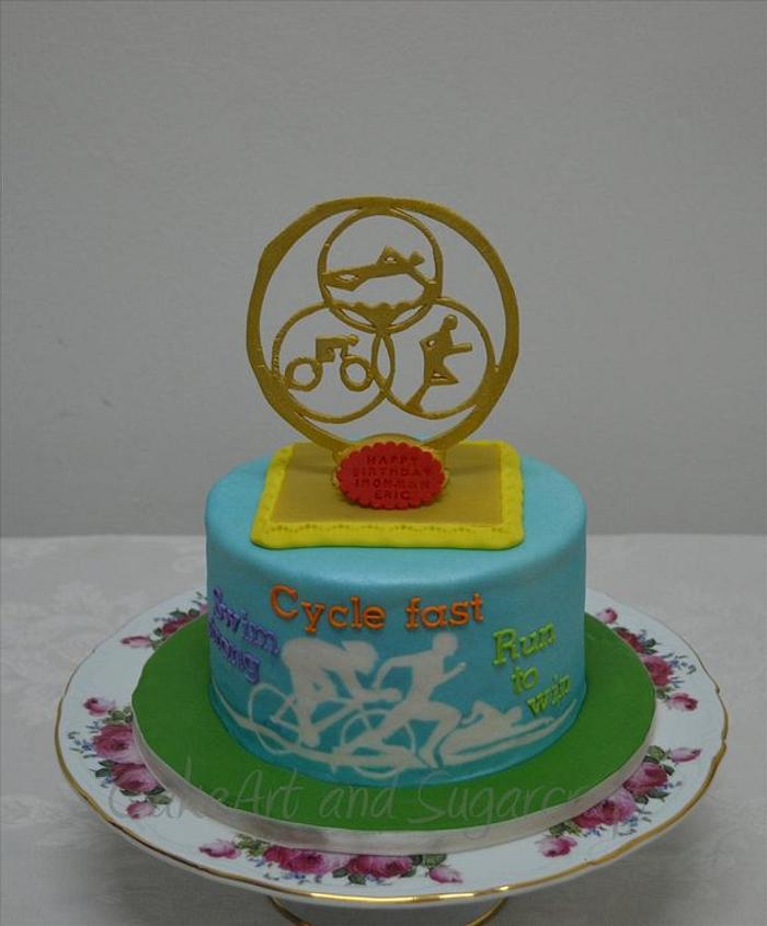 Triathalon themed cake