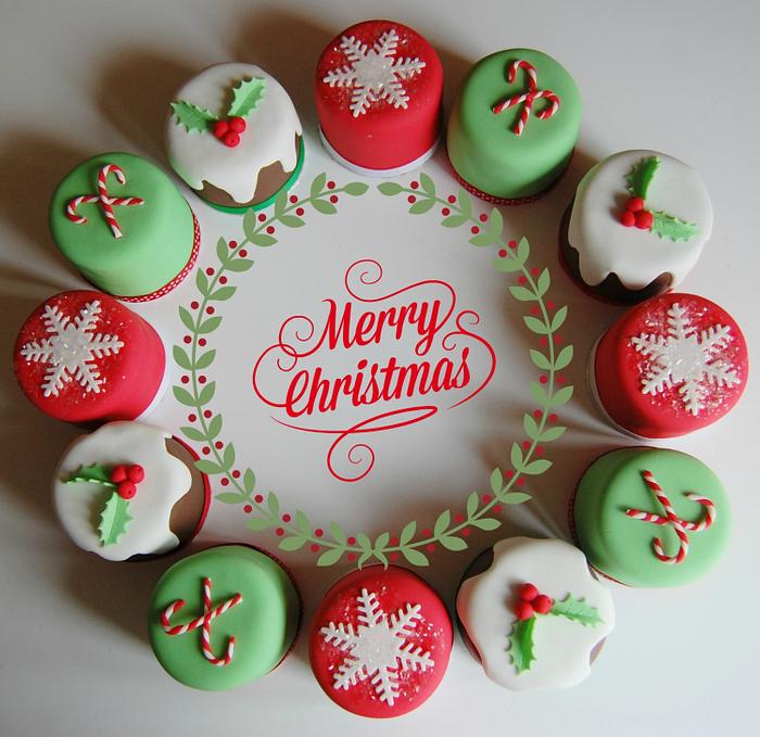 xx Merry Christmas and festive mini cakes xx