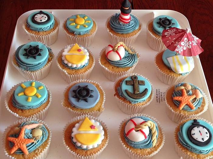 Nautical/ Cruise themed Cupcakes