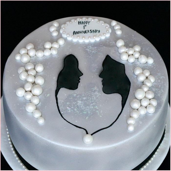 Black and White anniversary cake