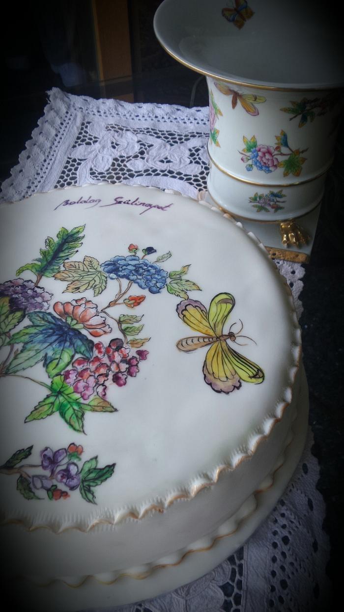 Hungarian pattern on cake