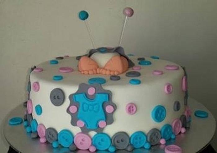 Unknown gender baby shower cake