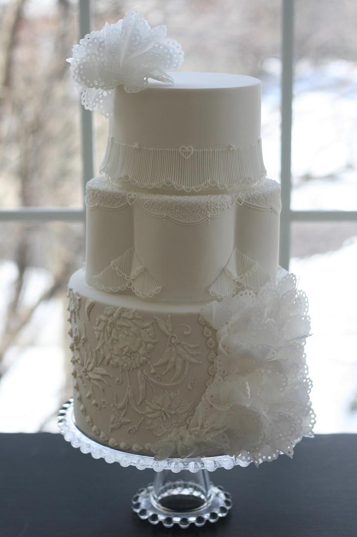 Royal Wafer Paper Wedding Cake