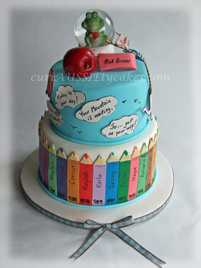 Teacher farewell / oh see how far you'll go cake