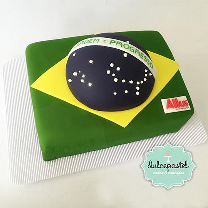 Brazil Soccer Team Shirt Birthday Cake  Bursdag