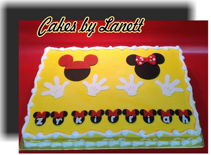 Mickey & Minnie Birthday Sheet Cake