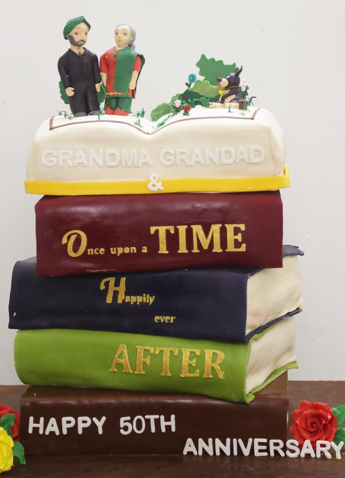 Read and eat. Books cake.