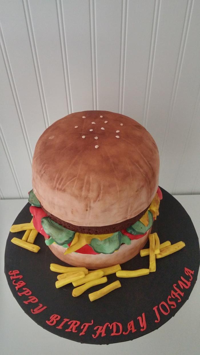 "Burger" birthday cake