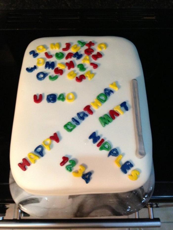 Fridge & Magnet Alphabet 40th Birthday Cake