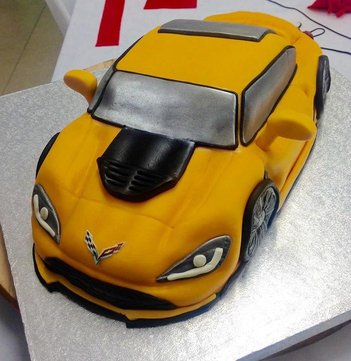 Corvette Stingray car cake