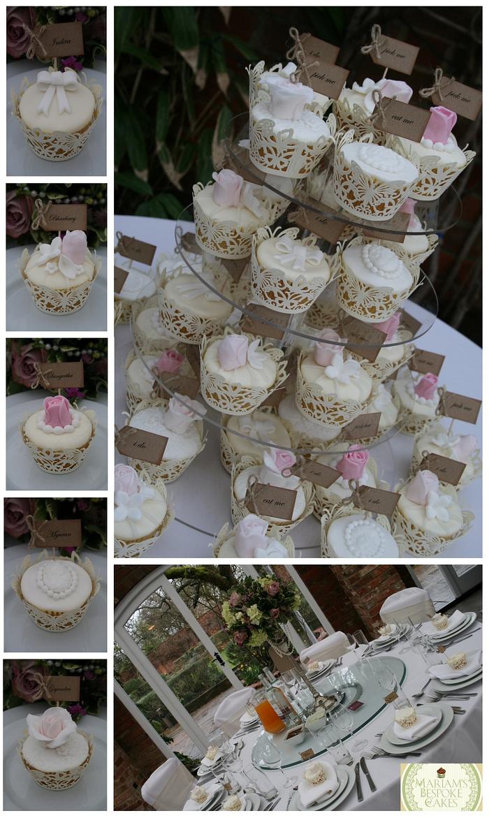 Vintage wedding cupcakes 