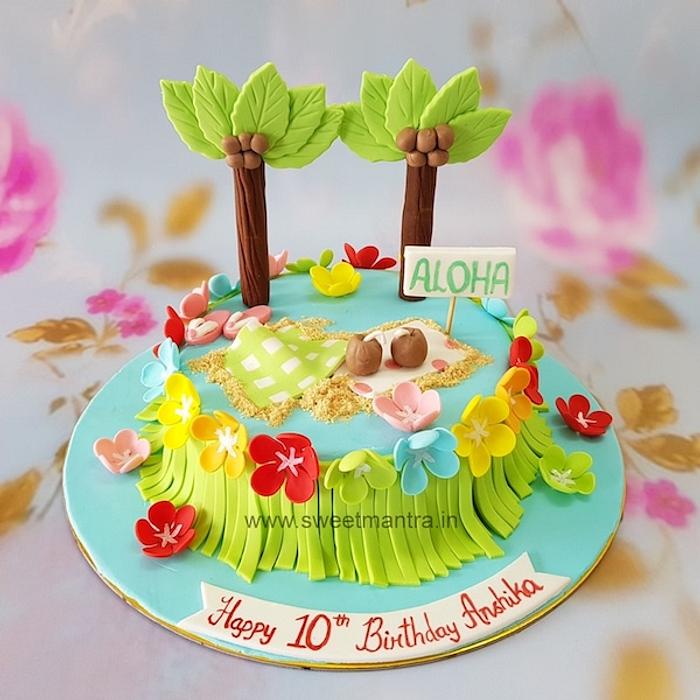 Hawaii theme cake