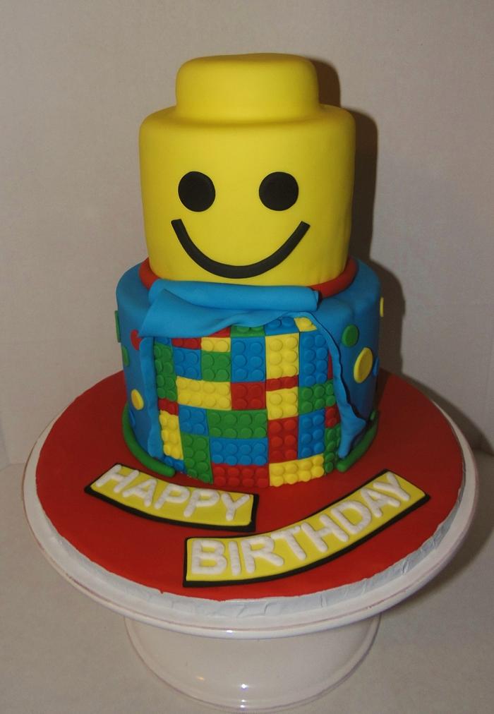 Lego Head Birthday Cake
