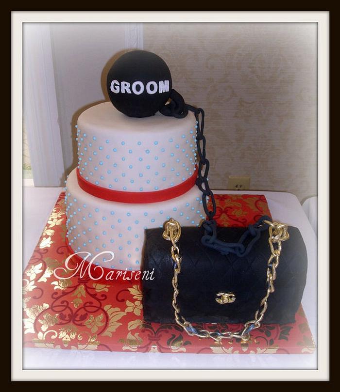 Chanel (inspired) Ball & Chain Bridal Shower Cake